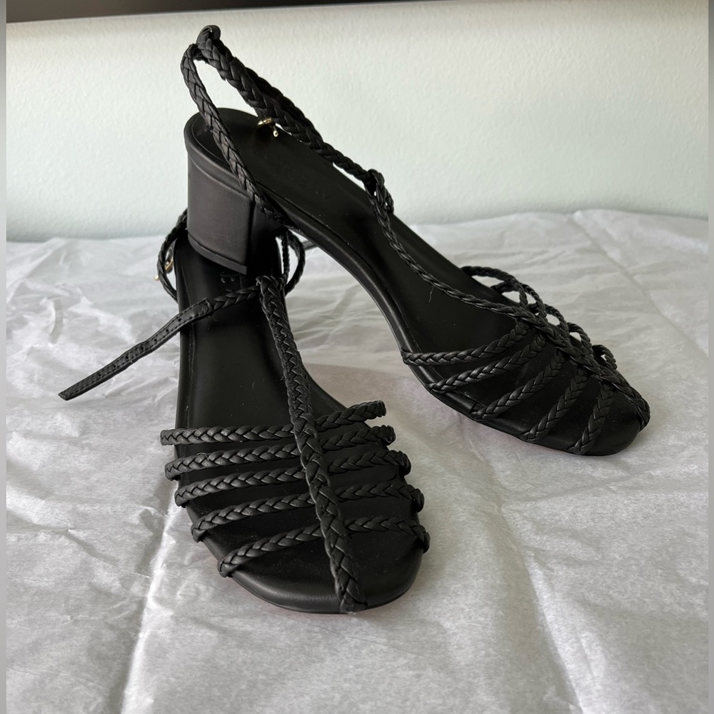 J. Crew Shay braided-strap block-heel sandals in leather. Top rated 5 ⭐️ - Picture 5 of 14